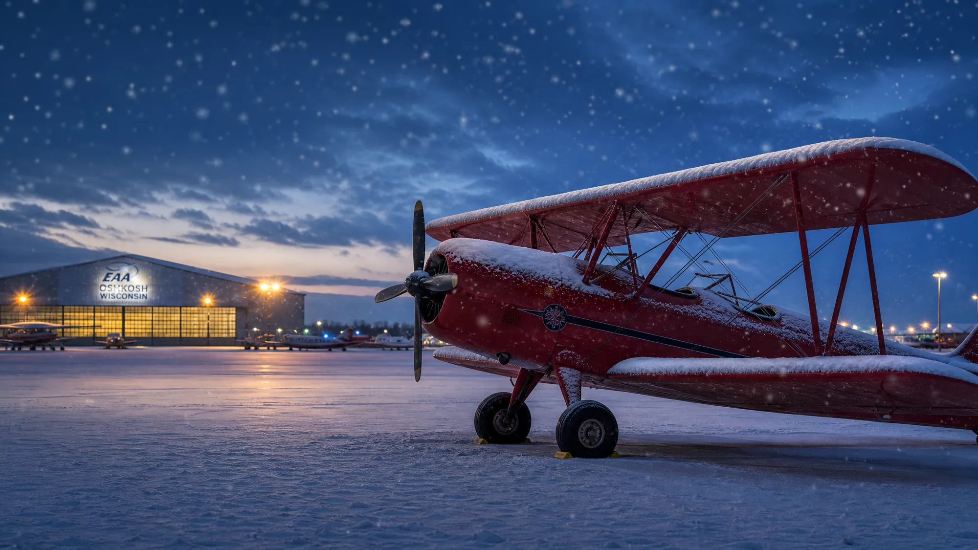 Oshkosh, the Fly-In City in Oshkosh, WI in winter